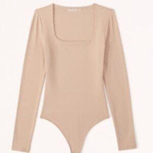 Abercrombie Long-Sleeve Seamless Fabric Soft Squareneck Bodysuit